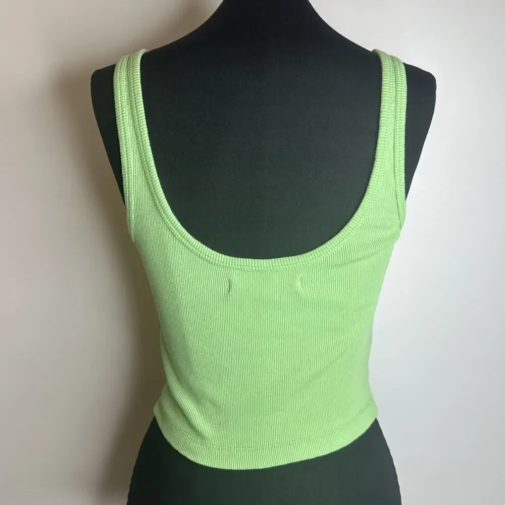 Urban Outfitters Shroom Love Green Cropped Tank Top Graphic Print Womens Medium